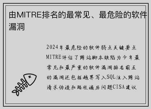由MITRE排名的最常见、最危险的软件漏洞 